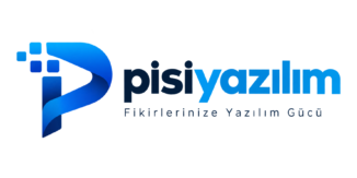 modern mavi p logosu ve yazılım markası